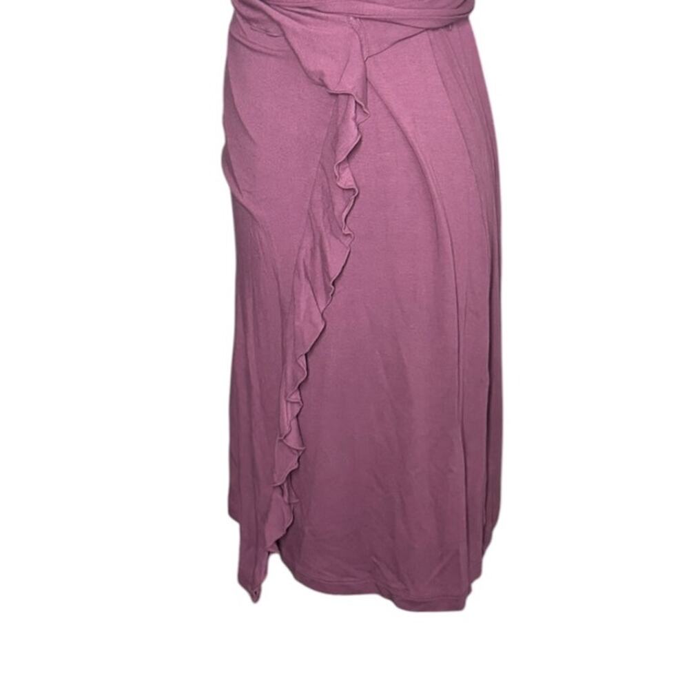 Banana Republic Purple Ruffle Wrap Dress Women's M Petite Romantic - Picture 4 of 9